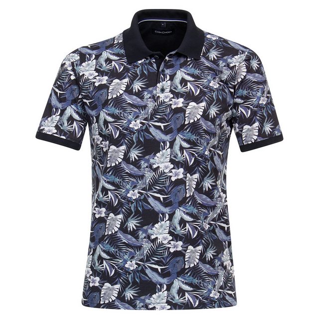 CASAMODA Poloshirt Große Größen Herren Poloshirt Floralmuster blau-weiß Cas günstig online kaufen