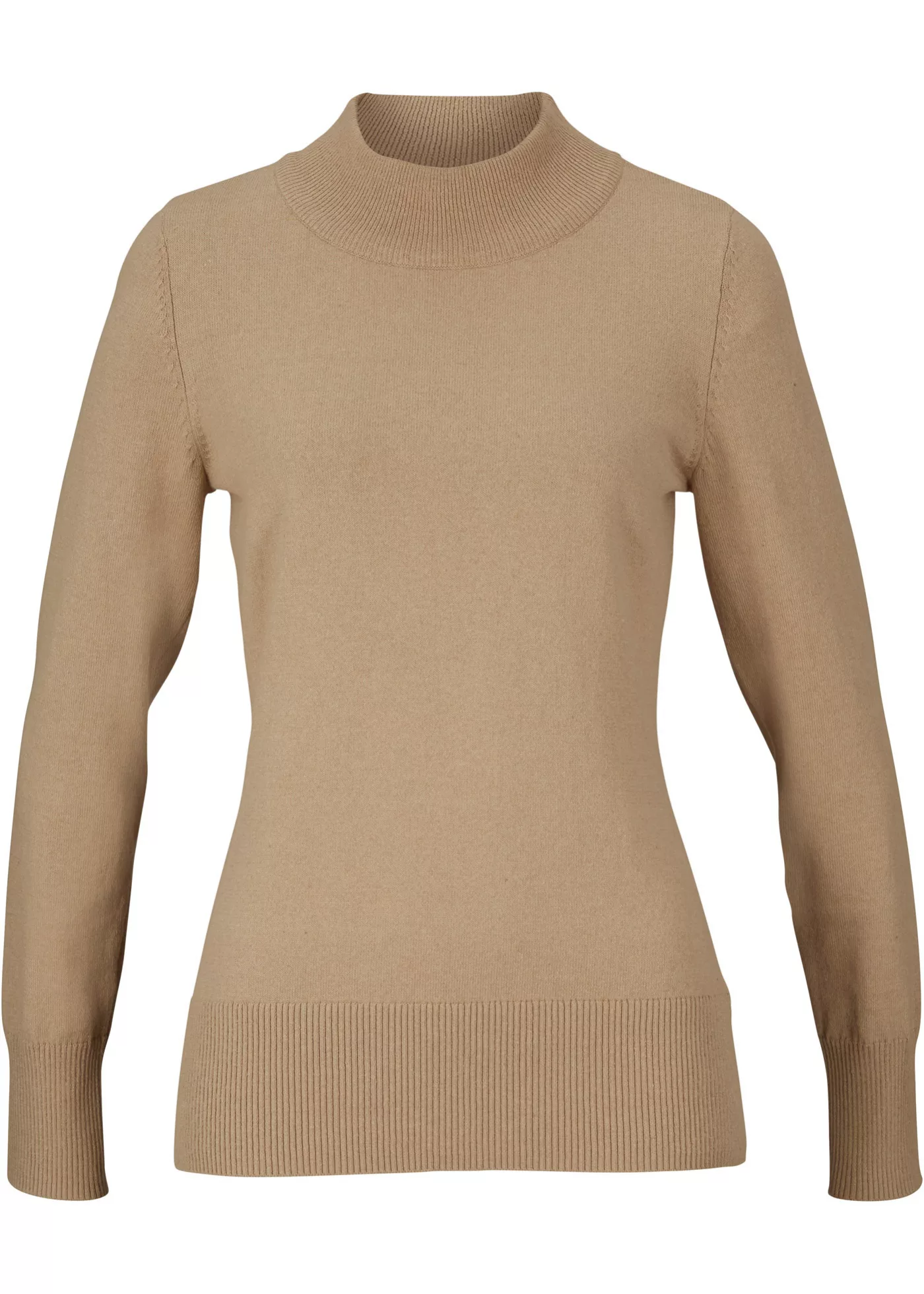 Basic Pullover mit Stehkragen mit recycelter Baumwolle günstig online kaufen