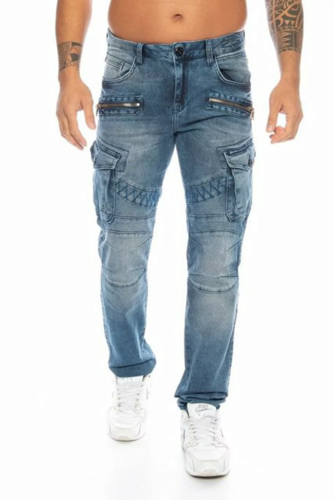 Cipo & Baxx Cargojeans Herren Cargo Jeans Hose im stylischen Cargo Design A günstig online kaufen