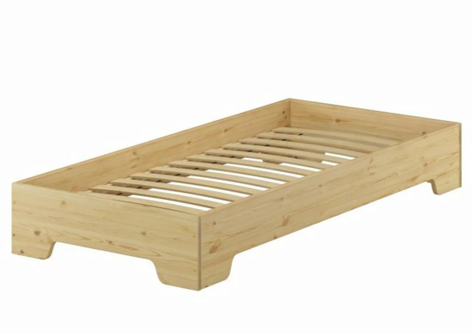 ERST-HOLZ Bett Bettrahmen Kastenbett Massivholzbett Kiefer 100x200, Kieferf günstig online kaufen