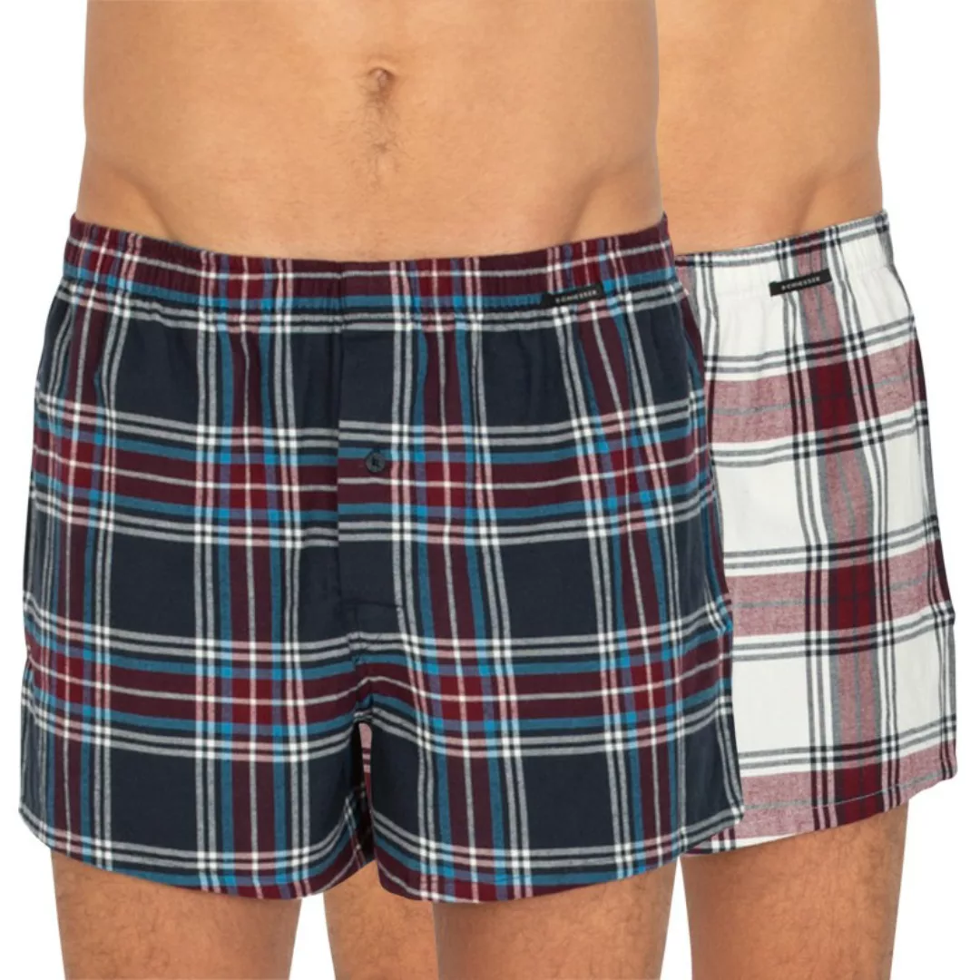 Schiesser 2-er Set Boxershorts Rot & Blau kariert günstig online kaufen