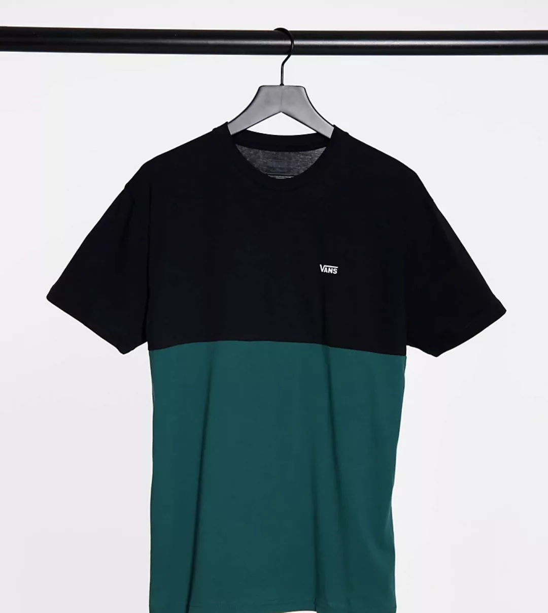 Vans – T-Shirt mit Farbblock-Design in Schwarz/Grün, exklusiv bei ASOS günstig online kaufen