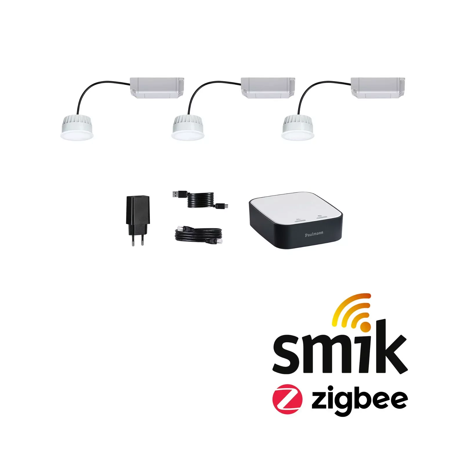 Smartes Zigbee 3.0 LED Starter Set Coin in Weiß 3x 5,2W 1200lm RGBW günstig online kaufen