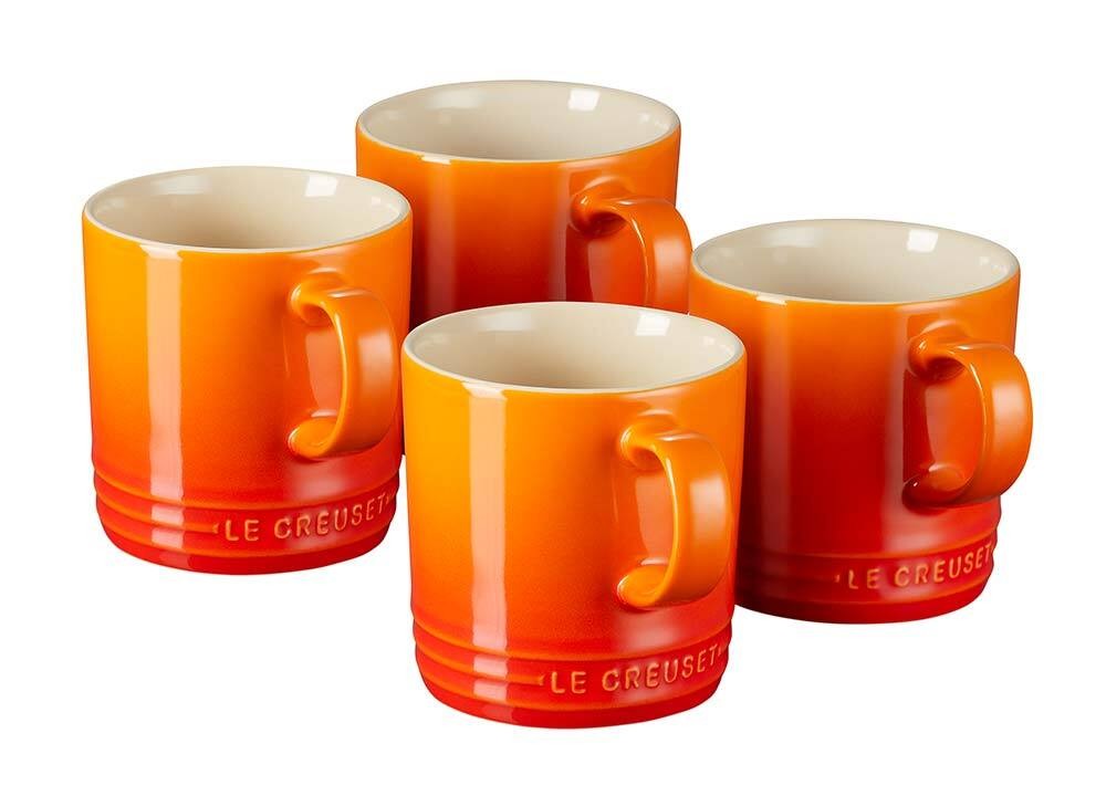 Le Creuset Tasse Becher 4er-Set Ofenrot Steinzeug 350ml günstig online kaufen