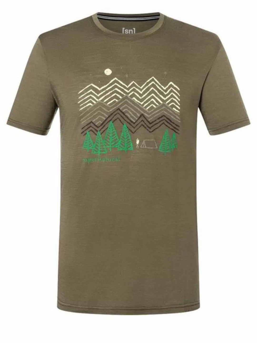 SUPER.NATURAL Print-Shirt Merino T-Shirt M CAMPING NIGHTS TEE wärmender Mer günstig online kaufen