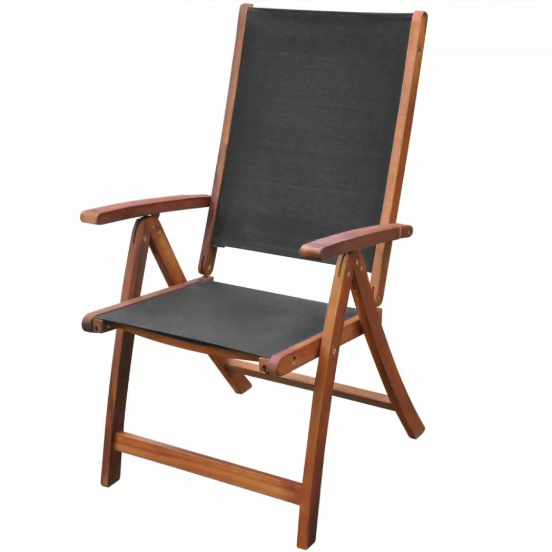 Gartenstühle 2 Stk. Akazie Massivholz Und Textilene günstig online kaufen
