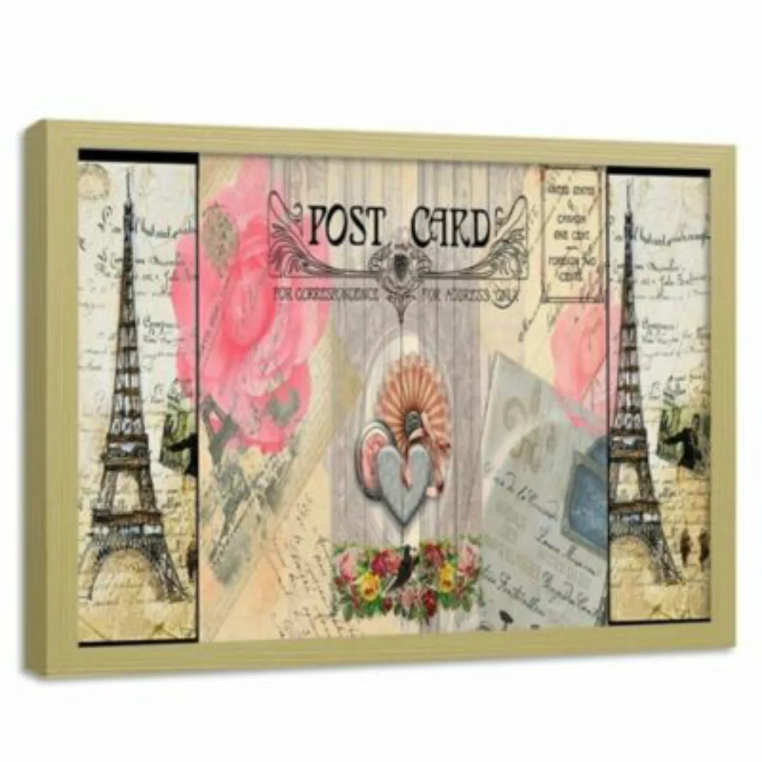 FEEBY® Kunst Pariser Postkarte Leinwandbilder bunt Gr. 90 x 60 günstig online kaufen