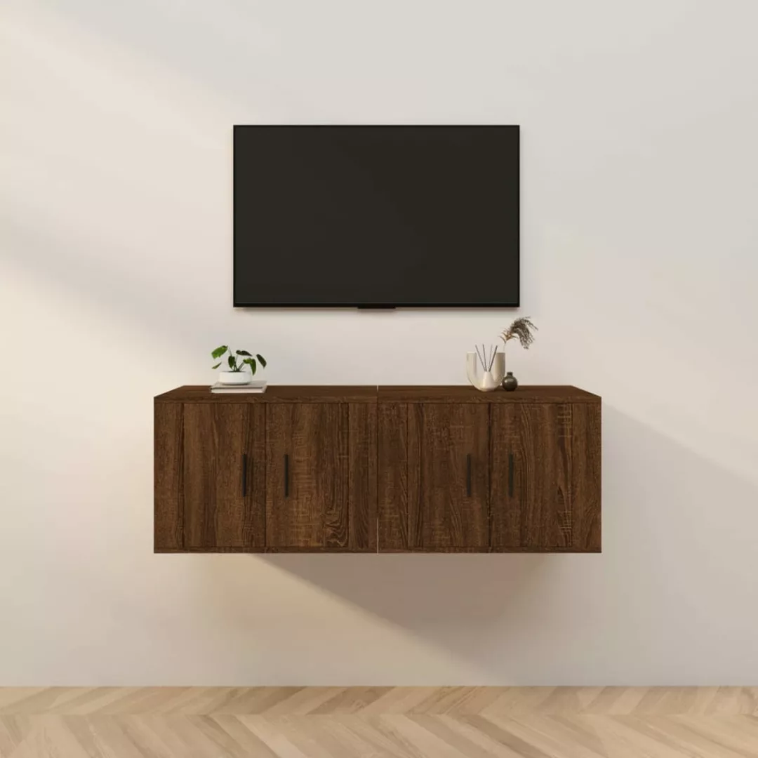 Vidaxl Tv-wandschränke 2 Stk. Braun Eichen-optik 57x34,5x40 Cm günstig online kaufen