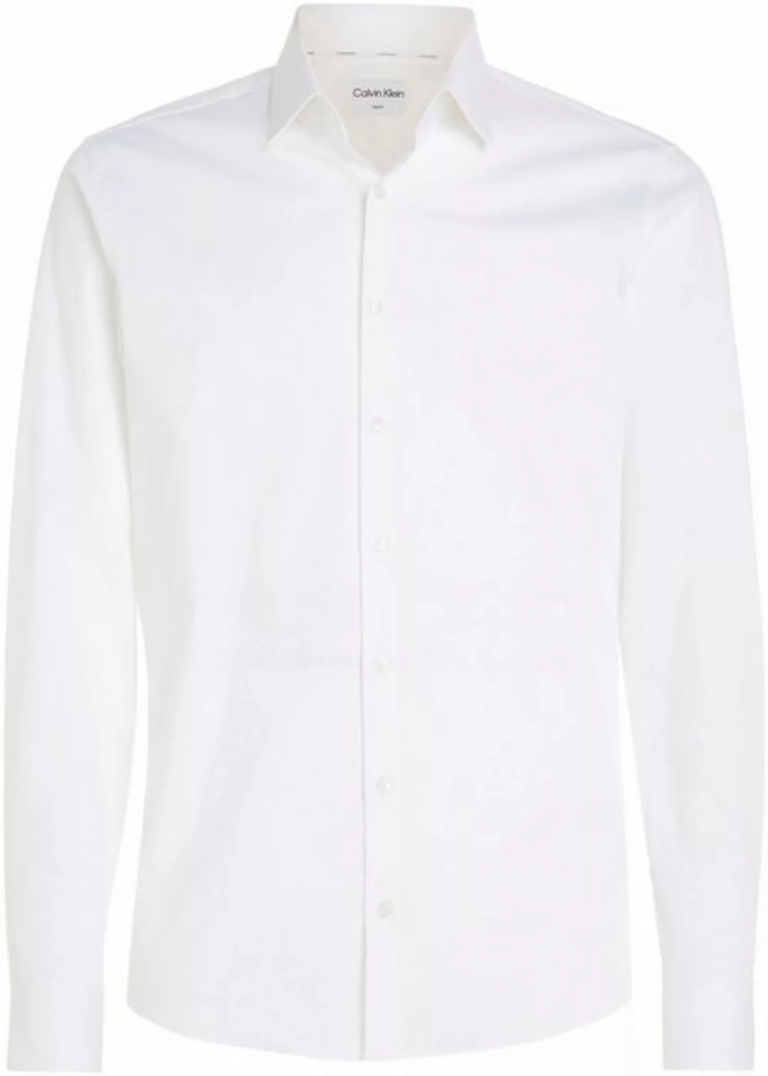 Calvin Klein Businesshemd POPLIN STRETCH SLIM SHIRT mit Kentkragen, Logopri günstig online kaufen