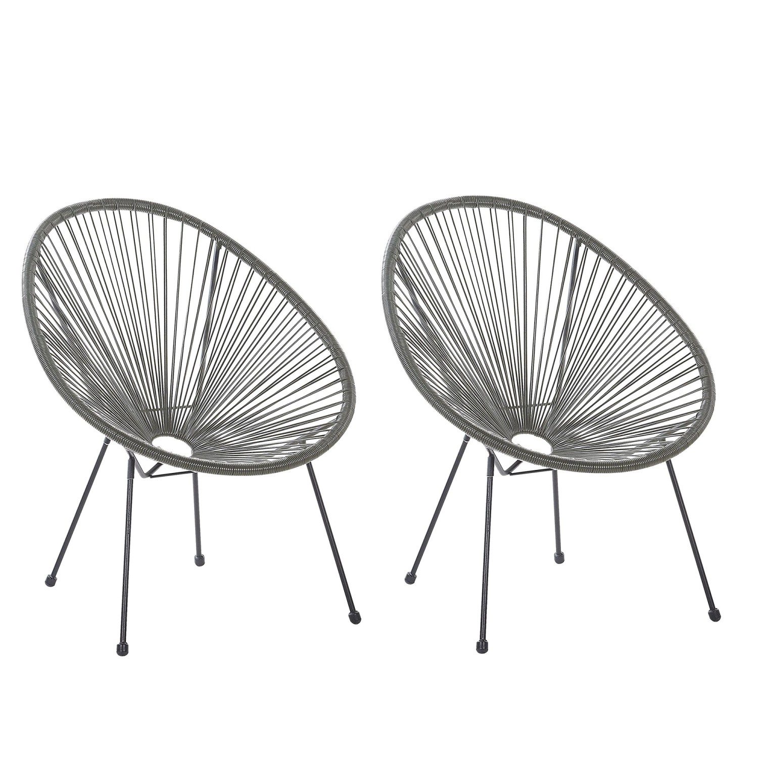Beliani Cocktailsessel Grau Schwarz 90x70x87 günstig online kaufen