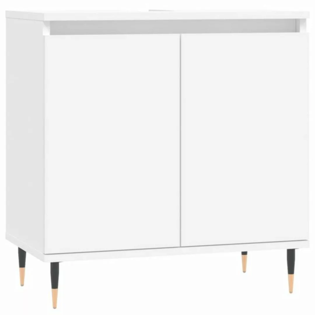 vidaXL Midischrank Badezimmerschrank Weiß 58x33x60 cm Holzwerkstoff (1-St) günstig online kaufen