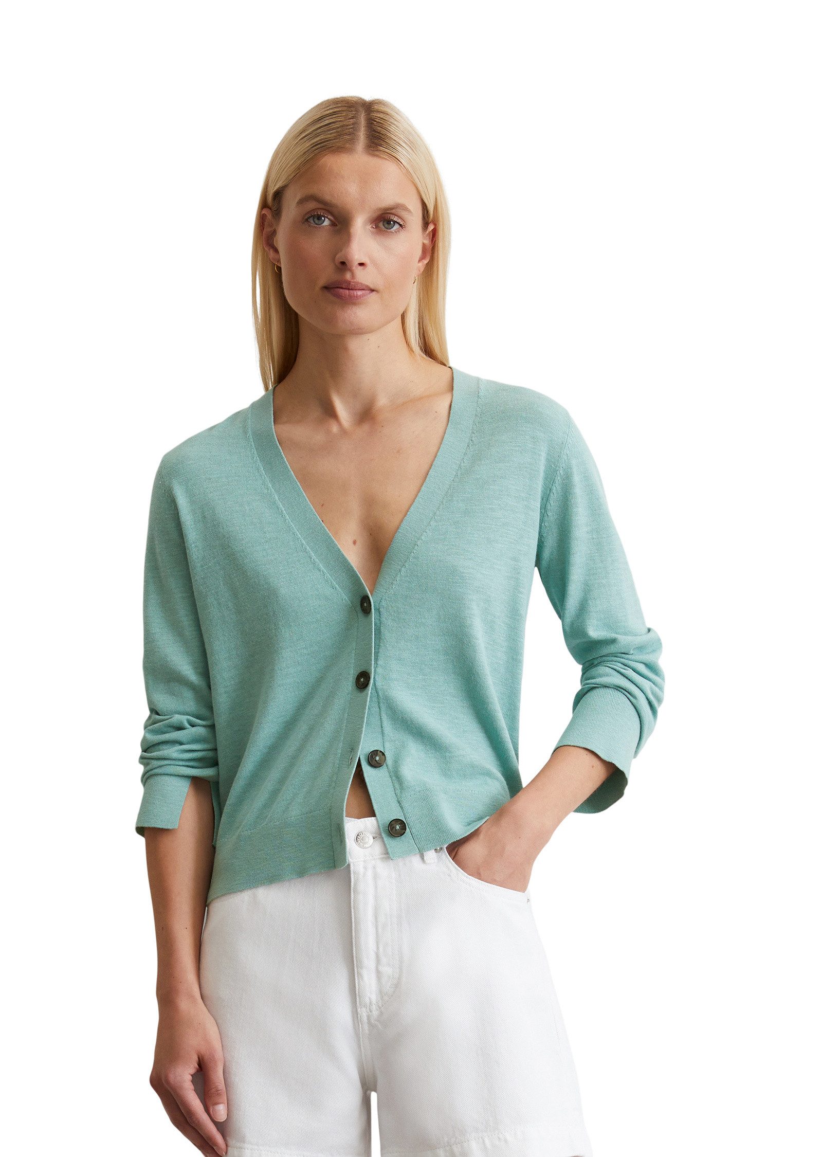 Marc OPolo Cardigan "aus Baumwoll-Leinen-Slub-Garn" günstig online kaufen