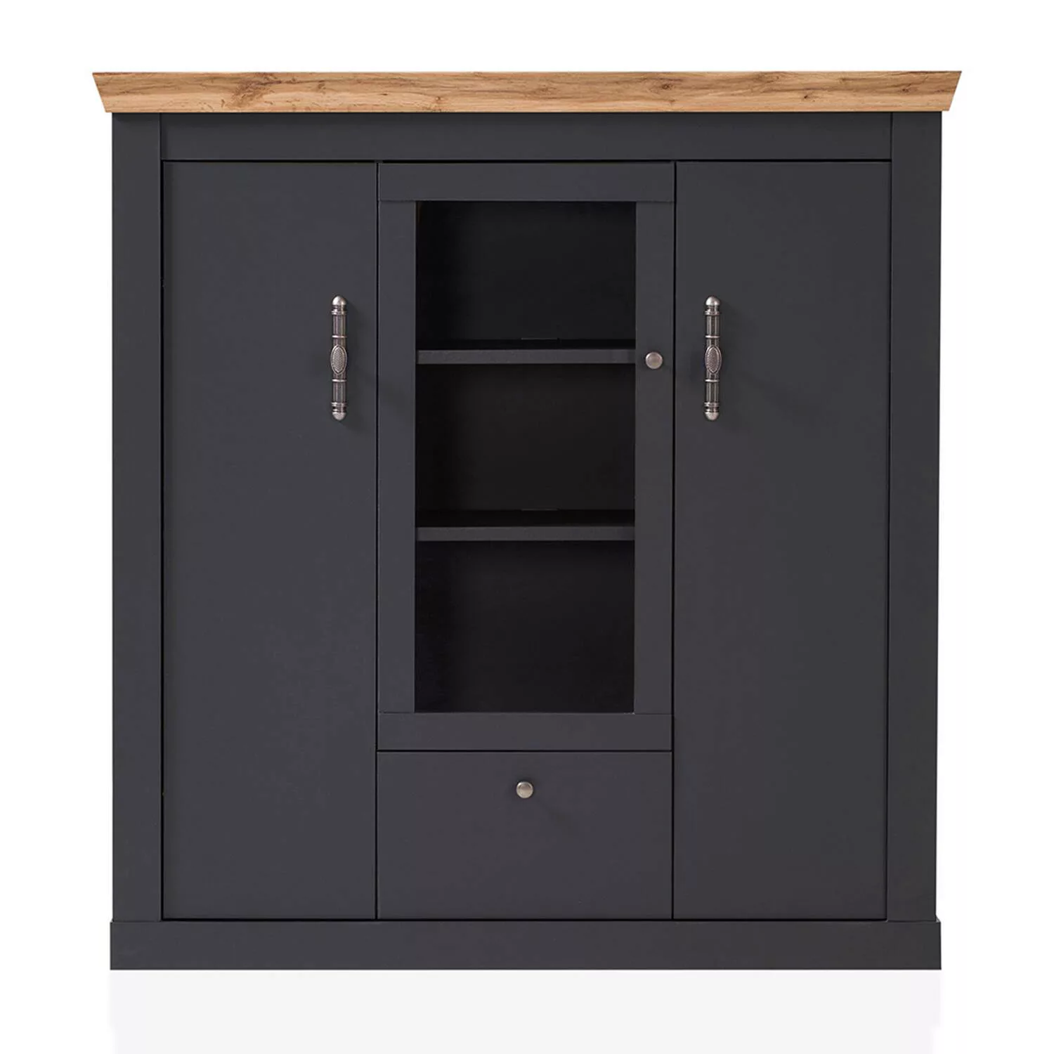 Highboard Hochkommode CESENA-61 in anthrazit mit Wotan Eiche Nb., B/H/T ca. günstig online kaufen