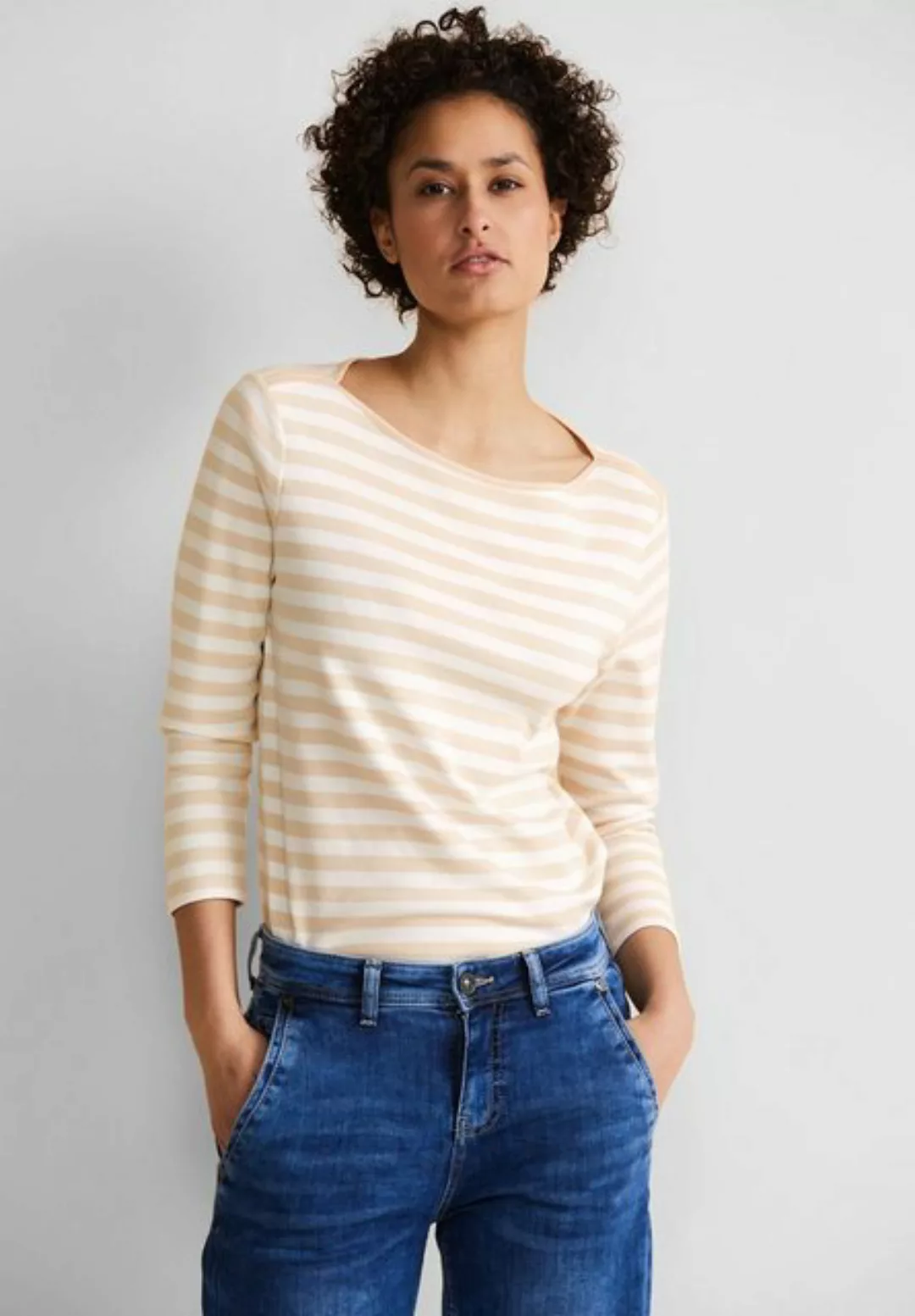 STREET ONE 3/4-Arm-Shirt aus reiner Baumwolle günstig online kaufen