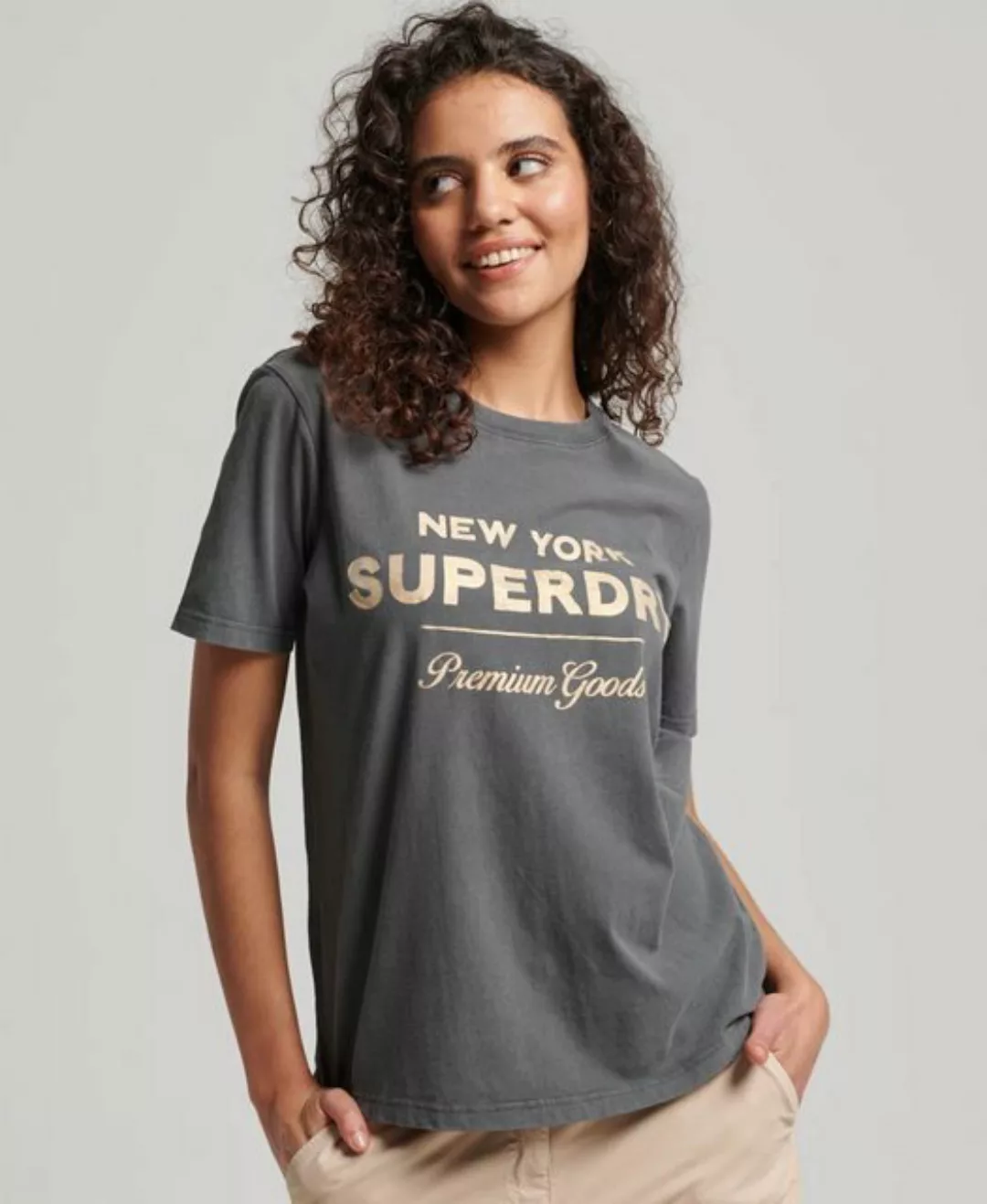 Superdry T-Shirt LUXE METALLIC LOGO T SHIRT Vintage Black günstig online kaufen