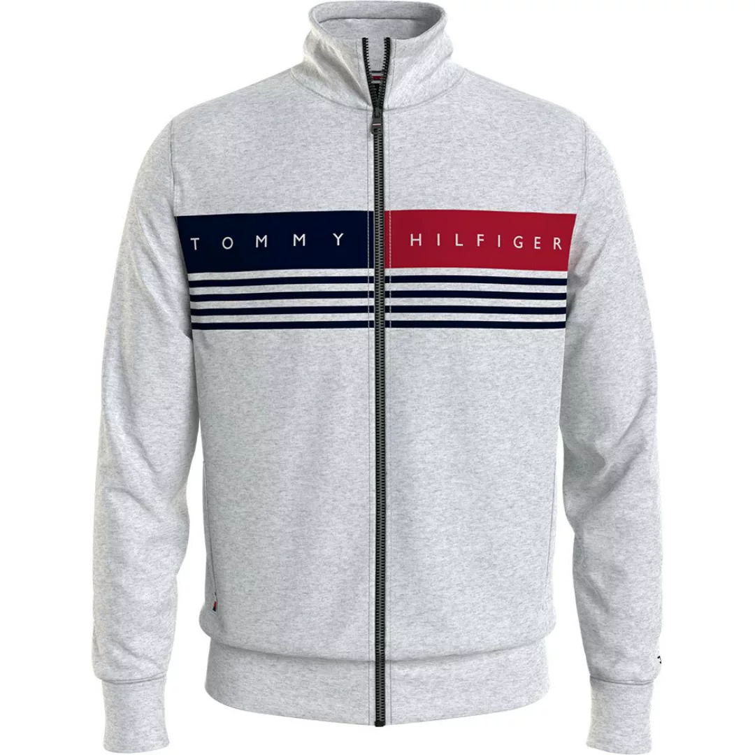 Tommy Hilfiger Logo Sweatshirt Mit Reißverschluss XL Light Grey Heather günstig online kaufen