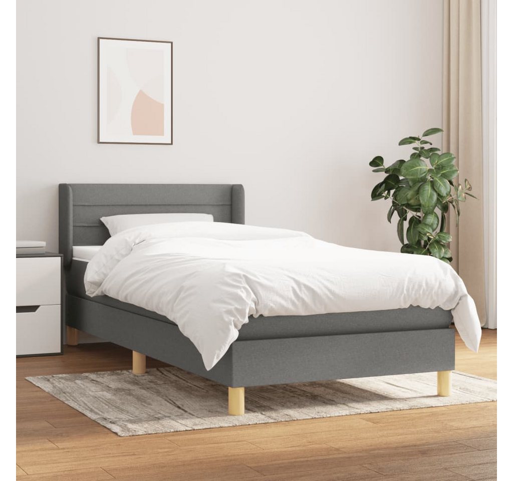 vidaXL Boxspringbett Boxspringbett mit Matratze Dunkelgrau 80x200 cm Stoff günstig online kaufen