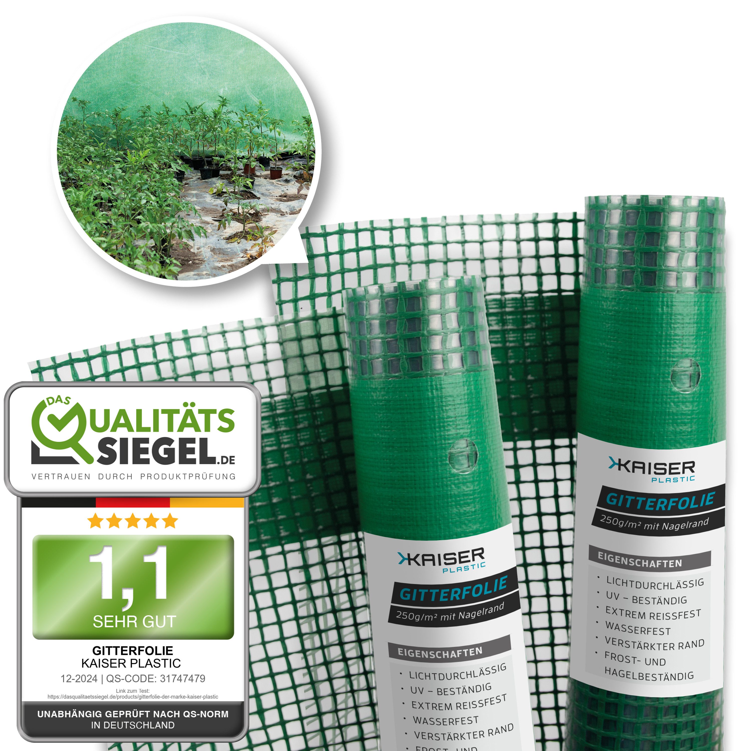 Kaiser plastic Gitterfolie - Gewächshausfolie 1,5 günstig online kaufen