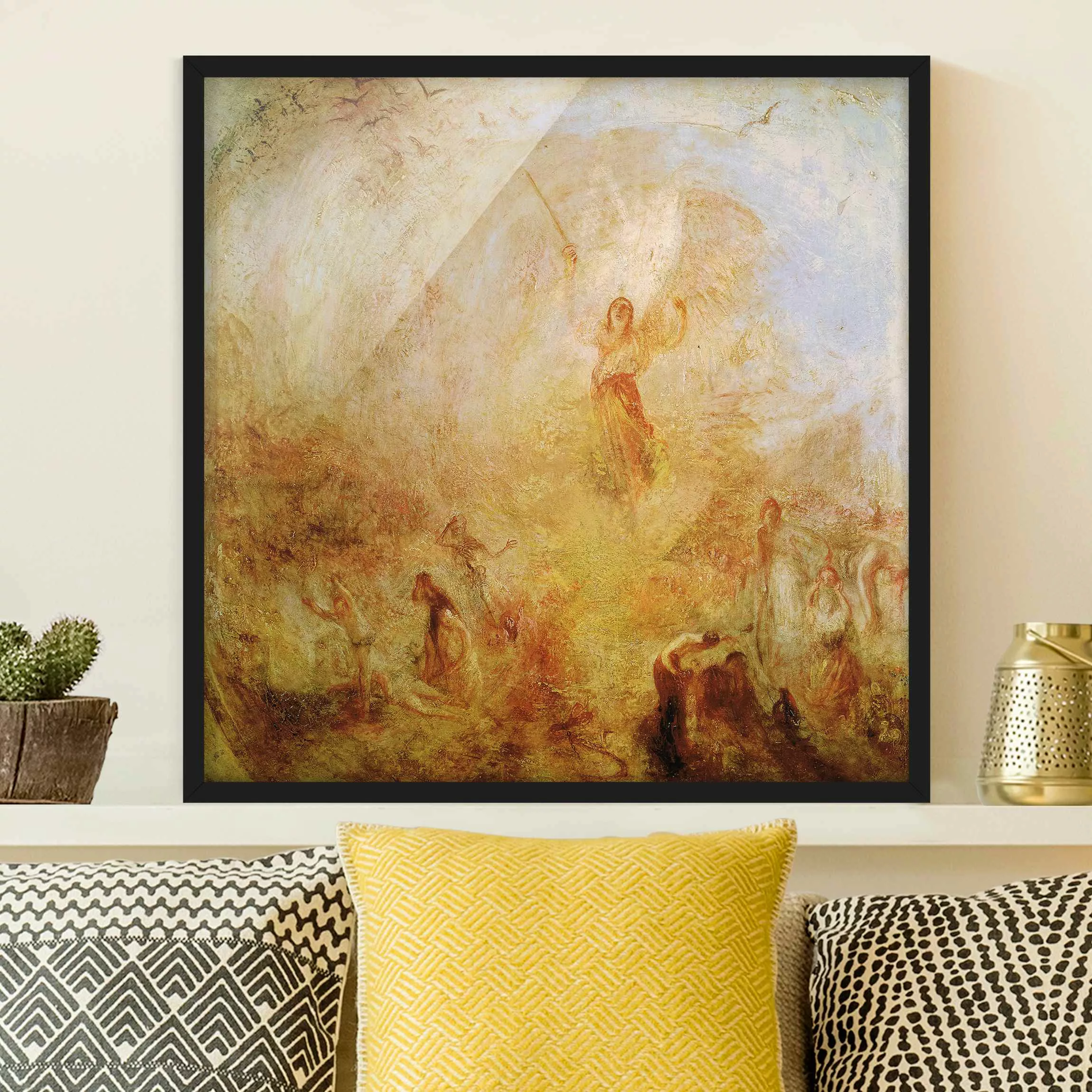Bild mit Rahmen Kunstdruck - Quadrat William Turner - Engel vor Sonne günstig online kaufen