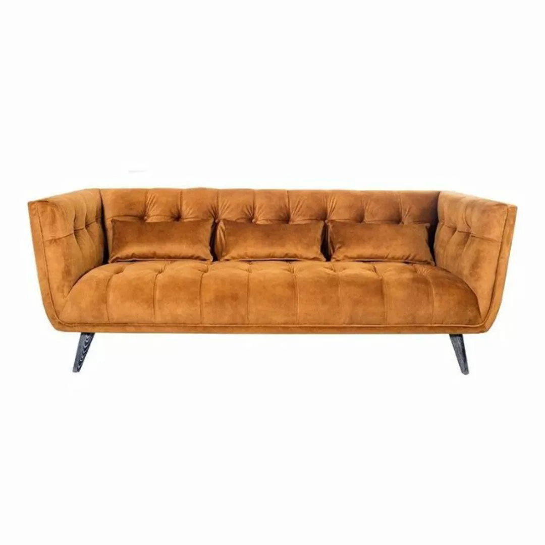 moebelfaktor 3-Sitzer Summerfield 3D Velvet-Brown, Retro-Look, Rindsleder, günstig online kaufen