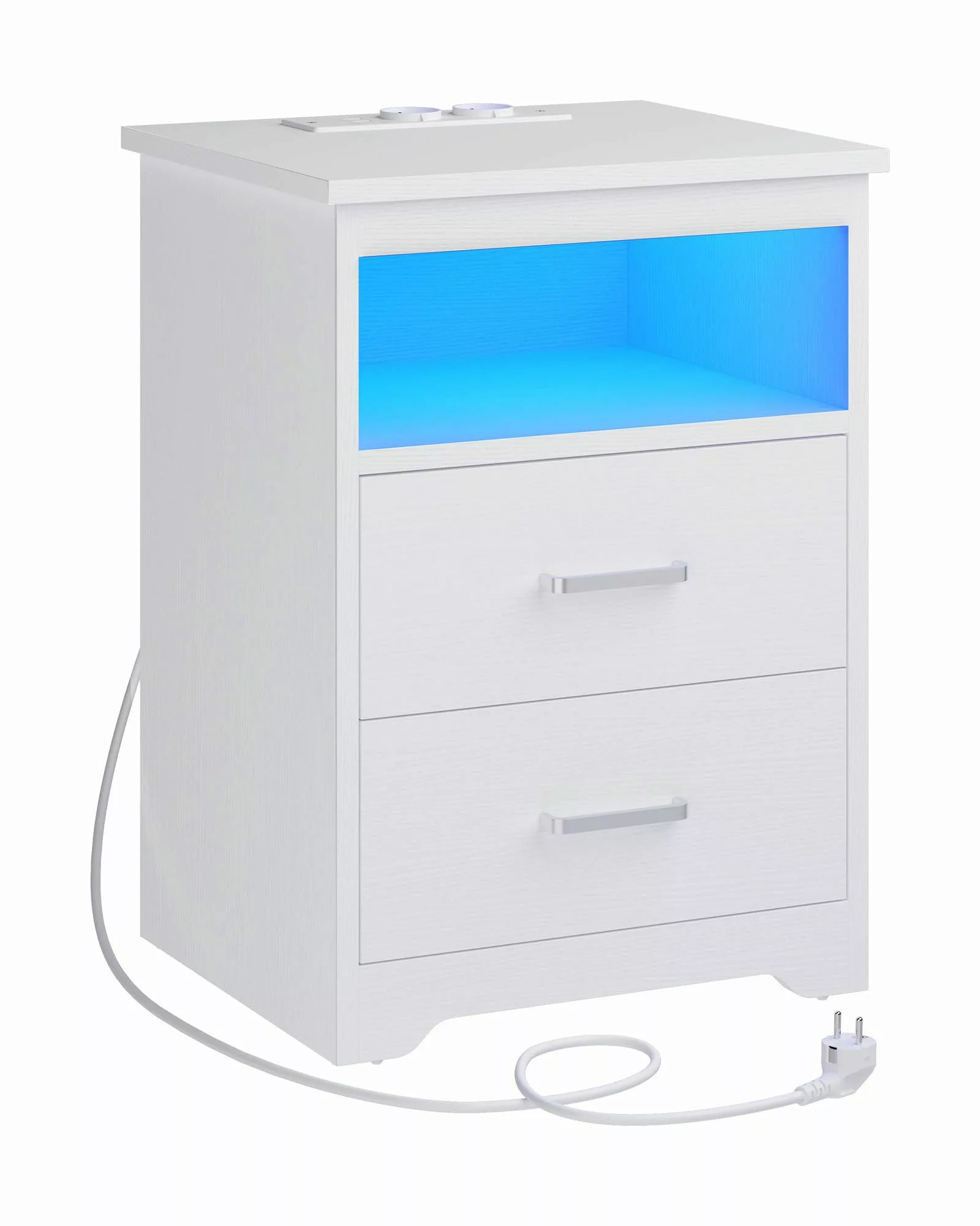 MSMASK Nachttisch Sofatisch mit LED-Beleuchtung, Nachtschrank günstig online kaufen