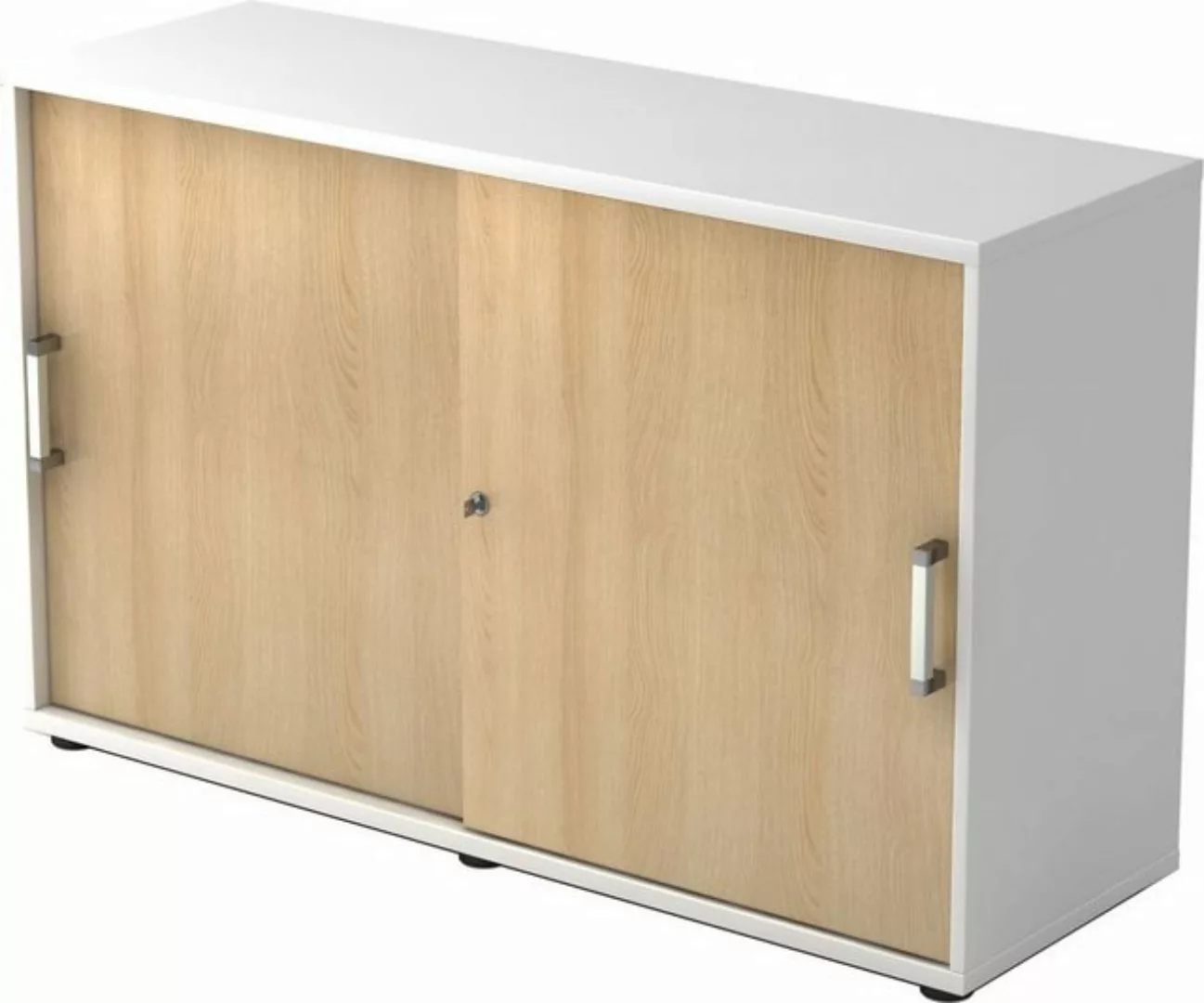 Aktenschrank Schiebetürschrank Derie 9 2 OH BxTxH 120x40x74,8cm Griff RE We günstig online kaufen