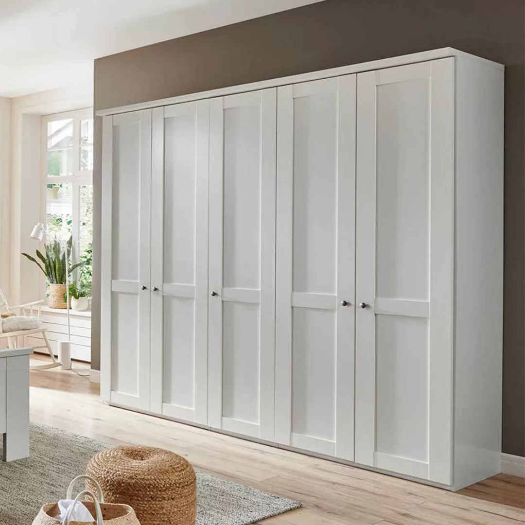 250 cm Drehtürenkleiderschrank in Weiß Made in Germany günstig online kaufen