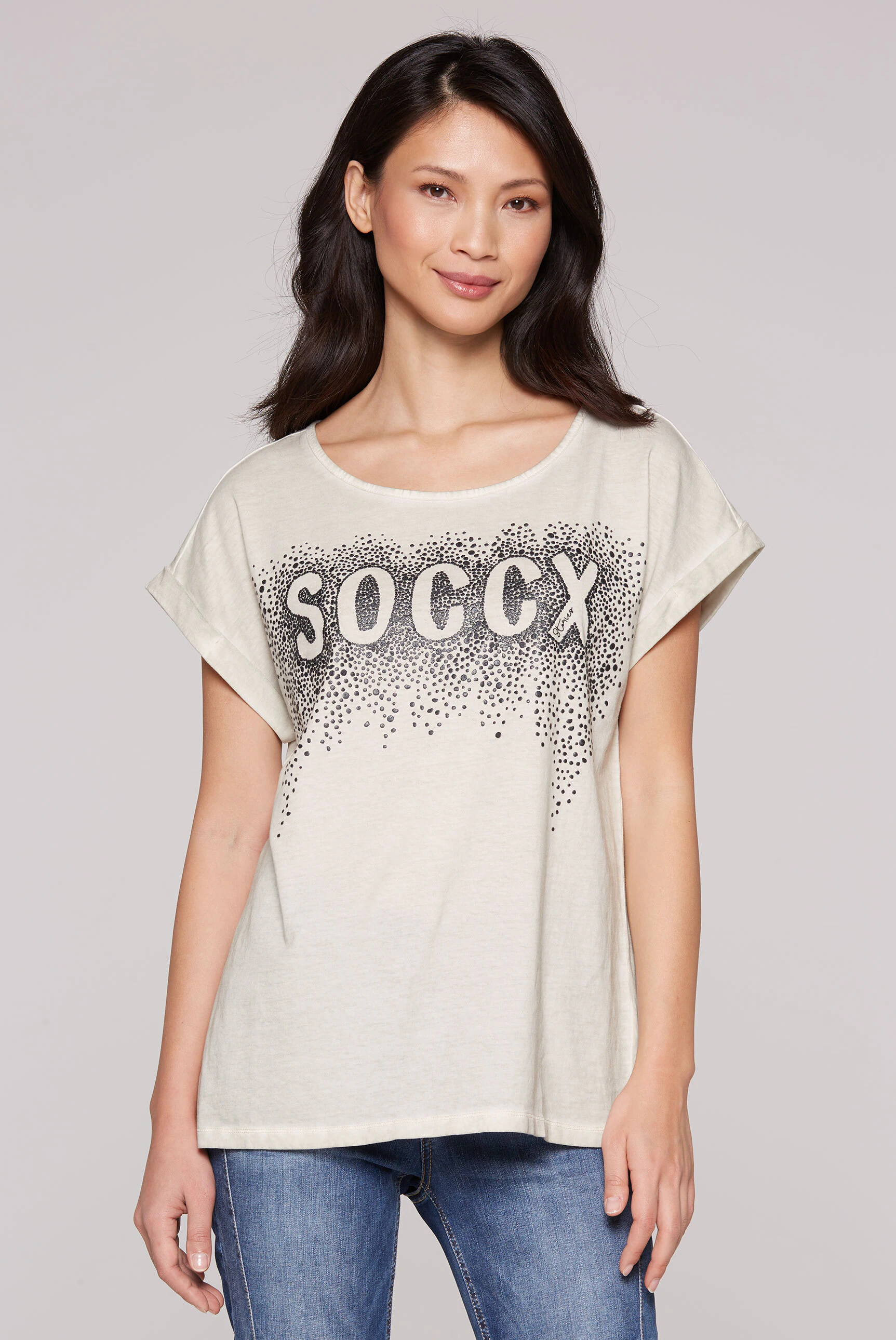 SOCCX Rundhalsshirt, mit überschnittenen Schultern günstig online kaufen