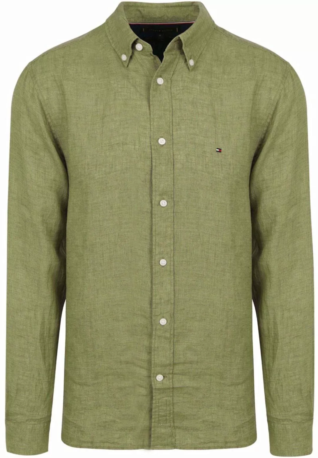 Tommy Hilfiger Hemd Leinen Grün - Größe XL günstig online kaufen