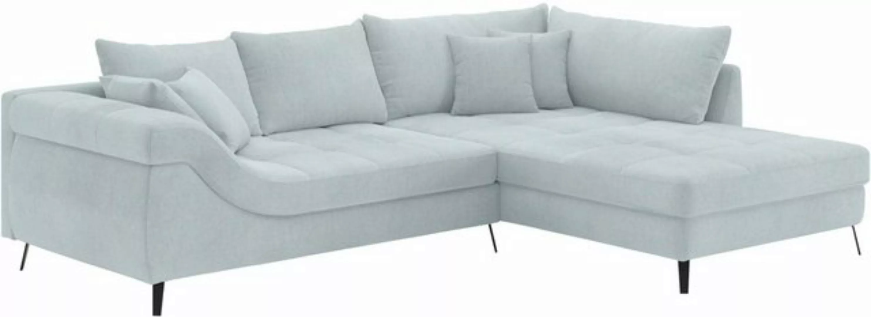 INOSIGN Ecksofa "Portofino", 4 Bezugsqualitäten, 13,5 cm hohe Metall-Profil günstig online kaufen