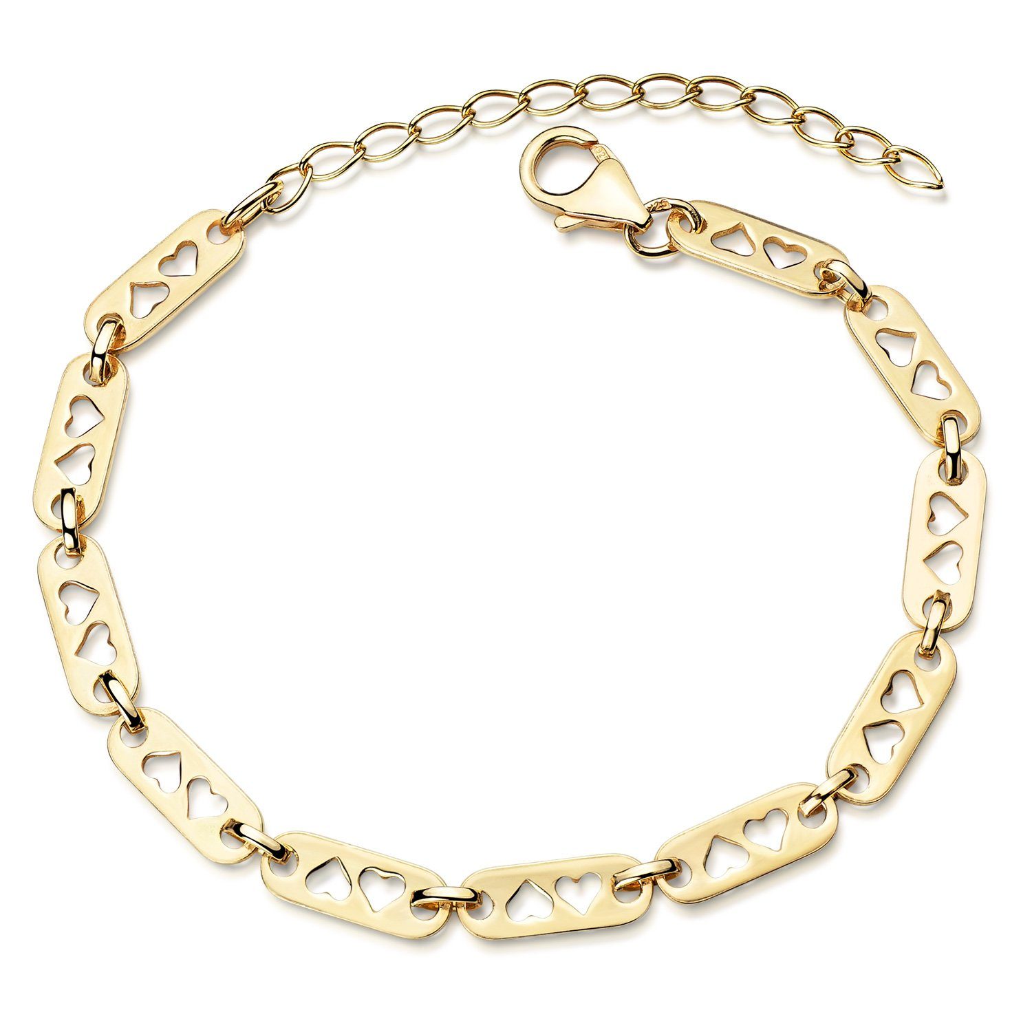 Materia Armband Damen Gold Herzen Plättchen günstig online kaufen