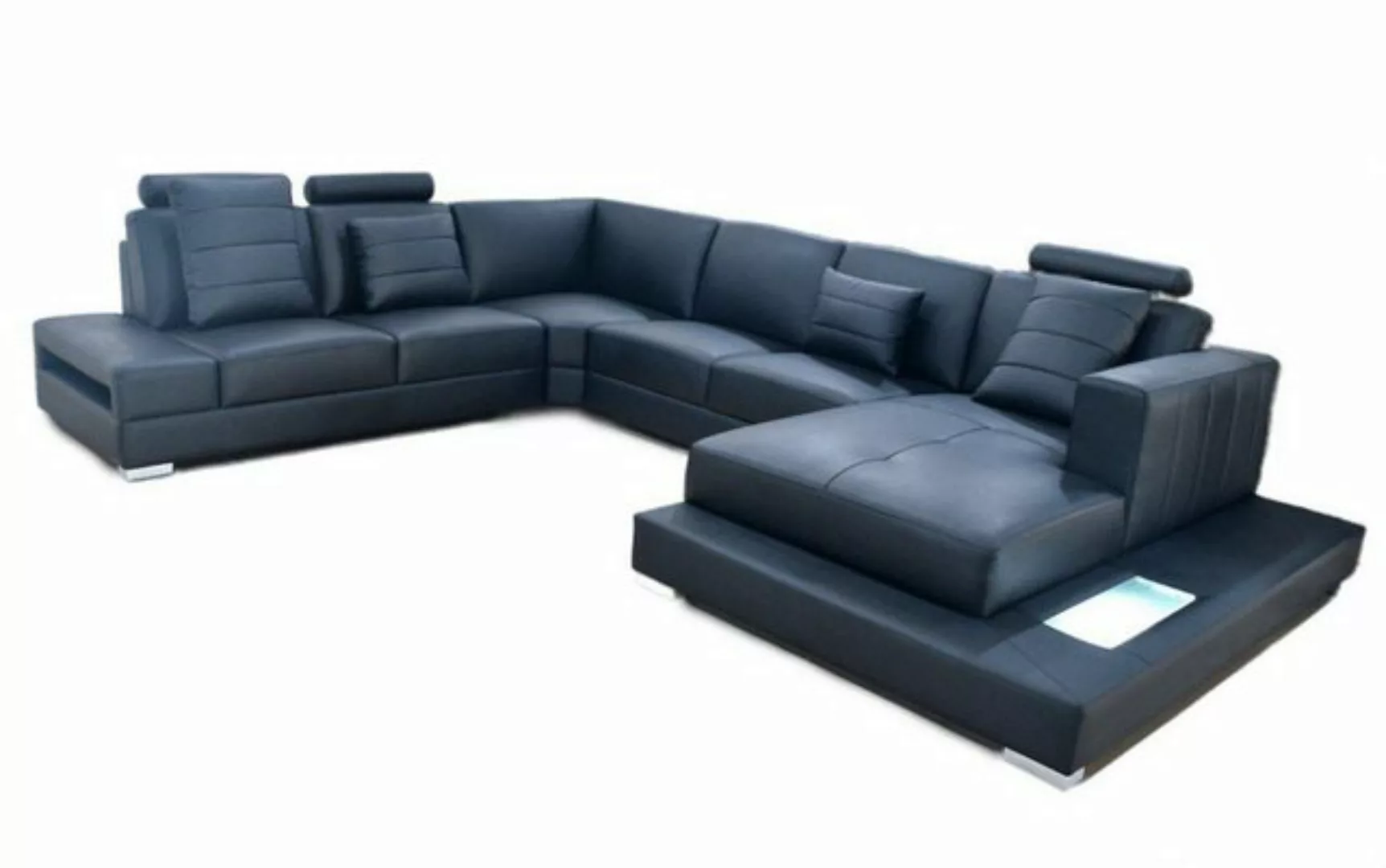 JVmoebel Ecksofa Ecksofa U-Form schwarz Wohnlandschaft Couch Polster Eckgar günstig online kaufen