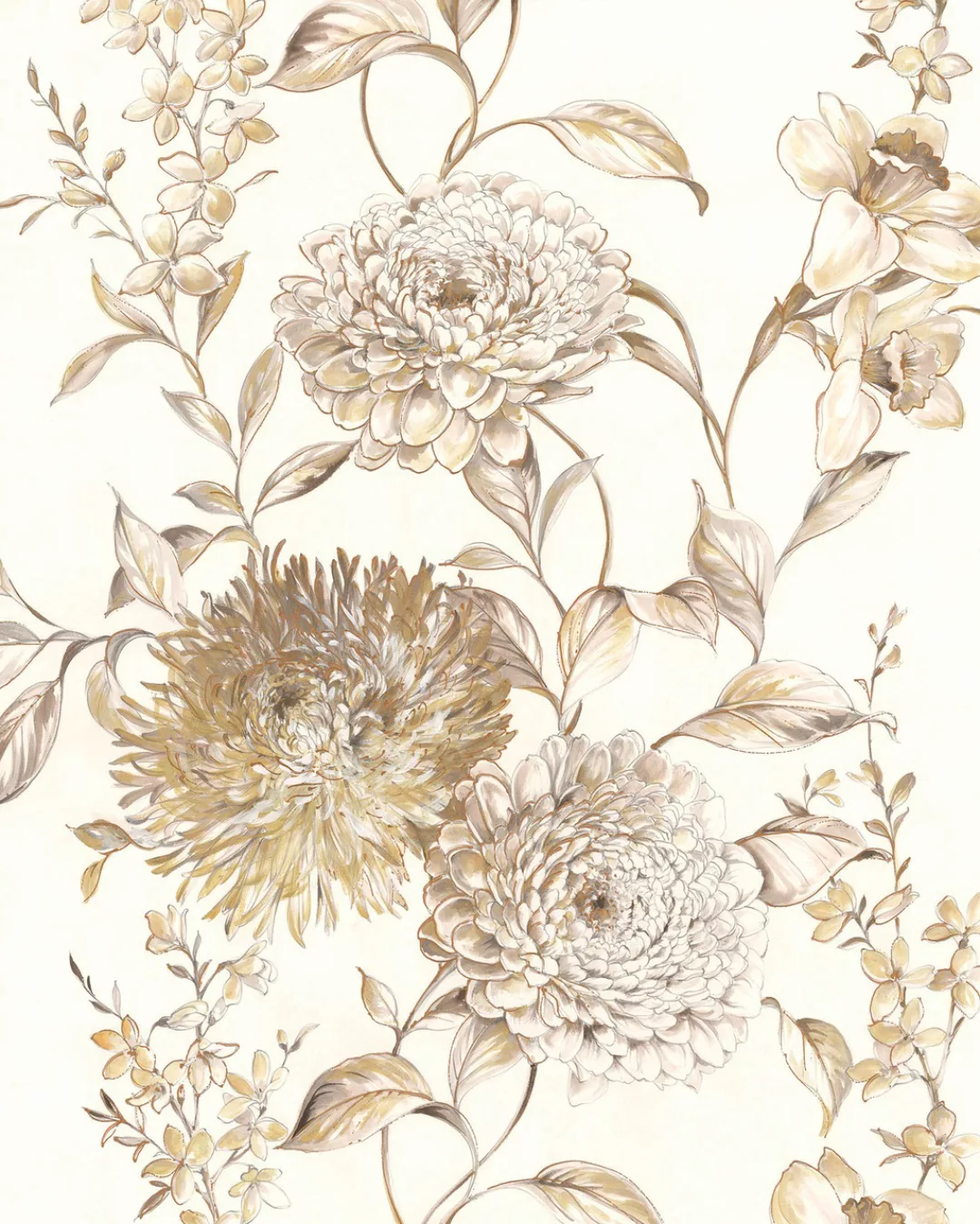 Komar Fototapete »Digitaldruck Vlies - Vintage Chrysanthemum - Größe 200 x günstig online kaufen