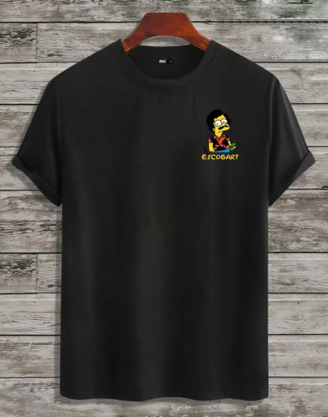 RMK T-Shirt Basic Shirt Freizeit Rundhals Mafia Gangster Escobar Bart aus B günstig online kaufen