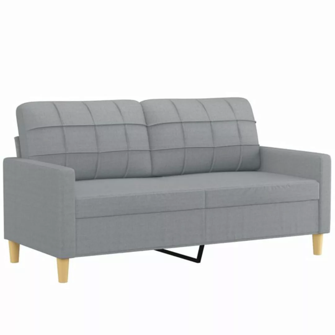 vidaXL Sofa 2-Sitzer Sofa Couch Möbel Hellgrau 140 cm Stoff günstig online kaufen