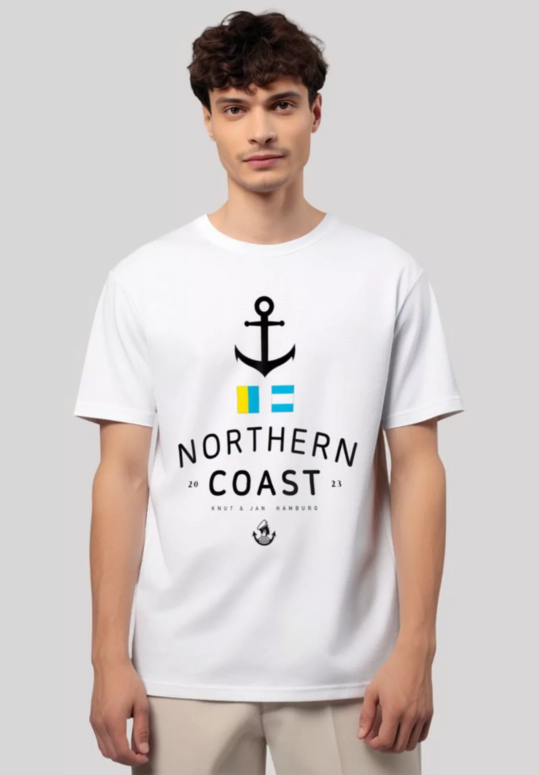 F4NT4STIC T-Shirt "Nordsee Flaggen Knut & Jan Hamburg", Premium Qualität günstig online kaufen