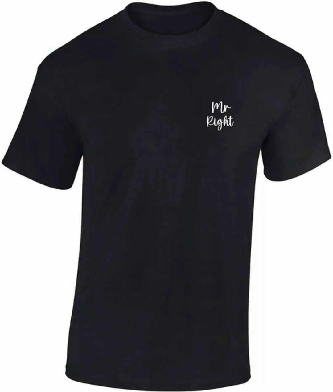 Baddery Print-Shirt Herren T-Shirt, "Mr. Right", Funshirts für Männer, hoch günstig online kaufen