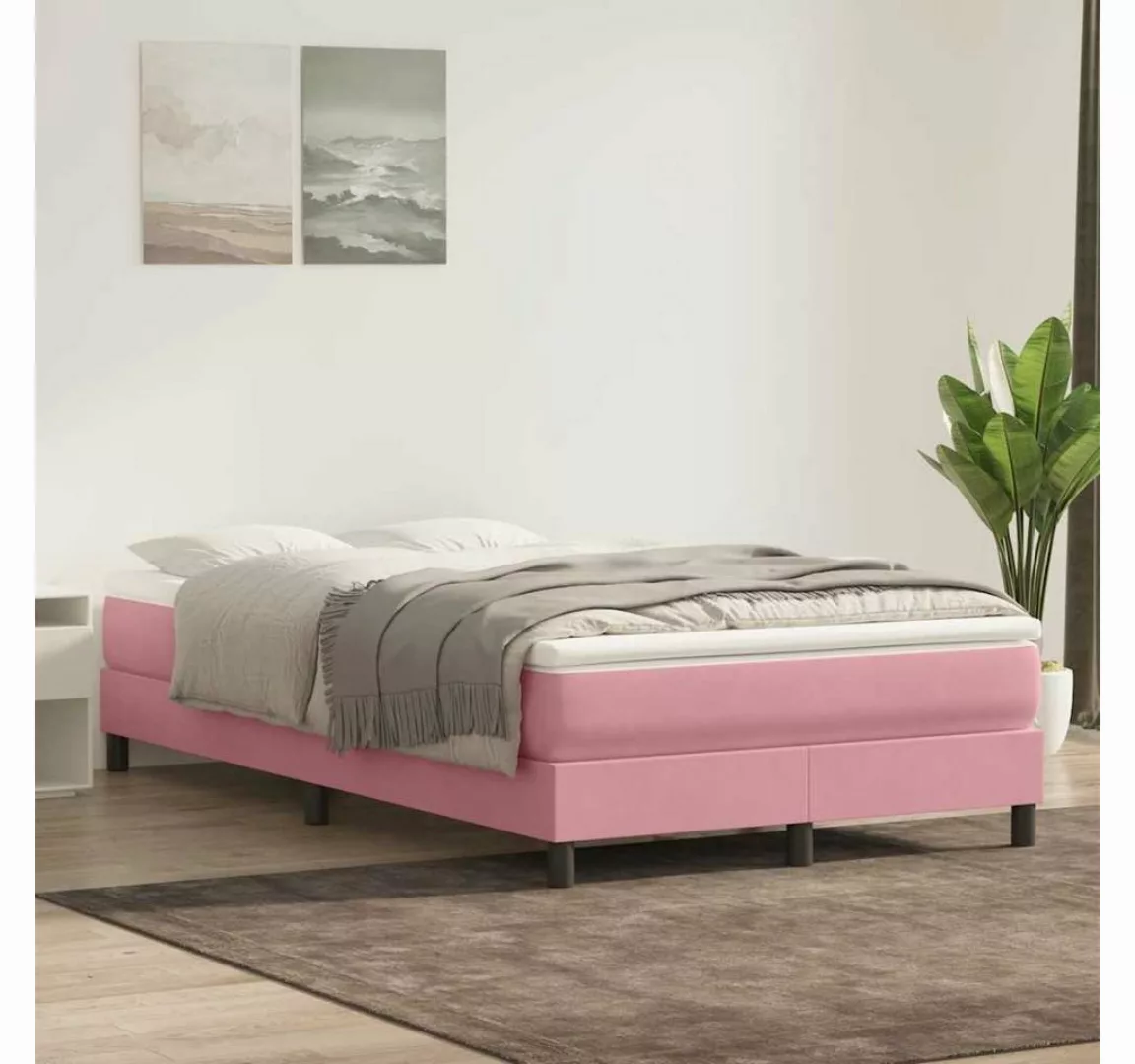 vidaXL Boxspringbett, Boxspringbett ohne Matratze Dunkelgrün 120x220 cm Sam günstig online kaufen