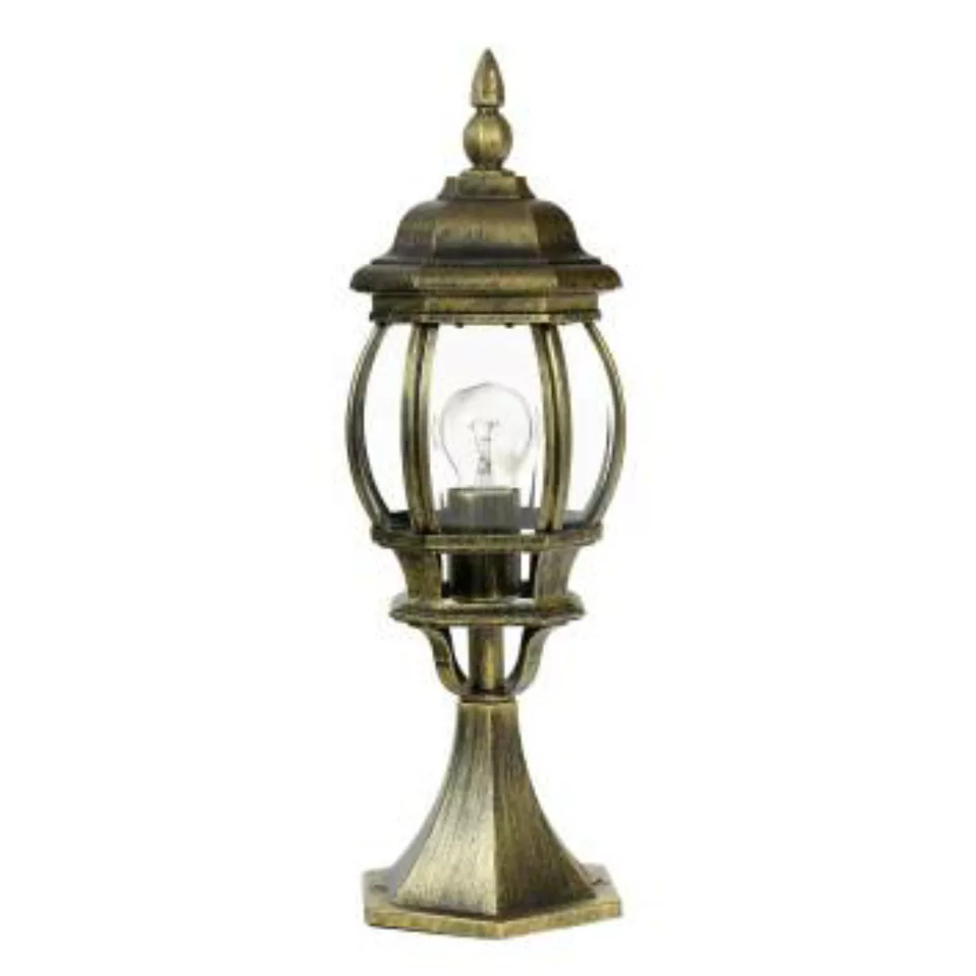 Kleine Sockel Steh Lampe für außen Gold Antik 50,5cm günstig online kaufen