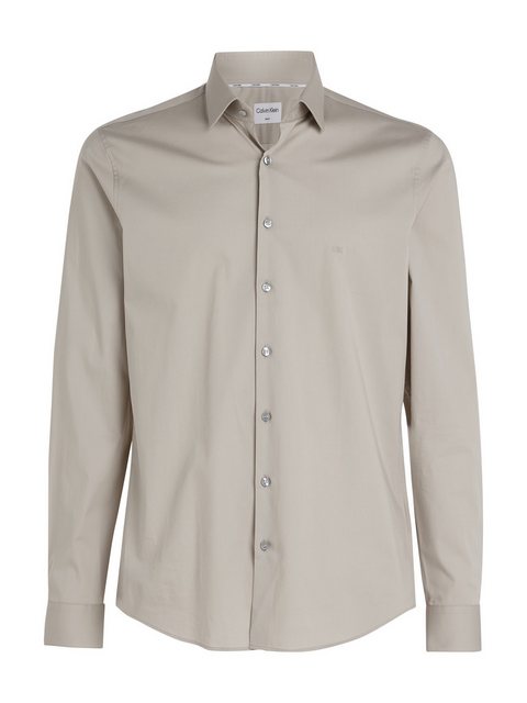 Calvin Klein Businesshemd POPLIN STRETCH SLIM SHIRT mit Kentkragen, Logopri günstig online kaufen