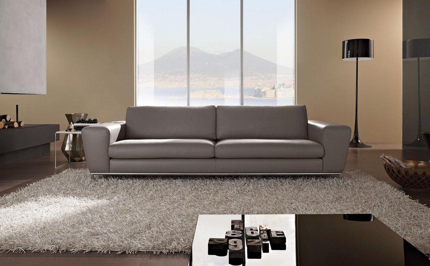 Xlmoebel Sofa Moderne Ledercouch - Designsofa mit drei Sitzen in Grau von P günstig online kaufen