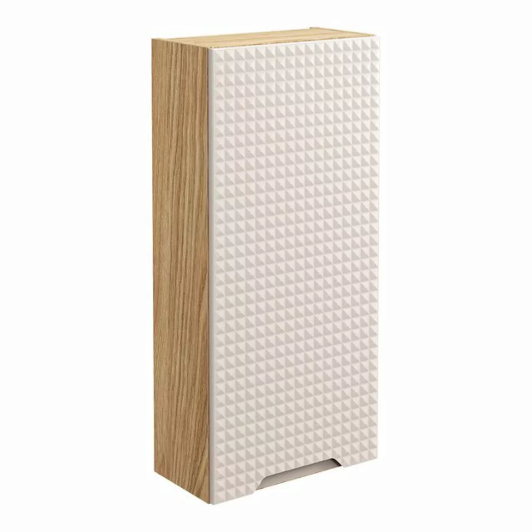 Lomadox Hängeschrank LONDON-56-BEIGE Badschrank in Eiche mit beige, 3D-Stru günstig online kaufen