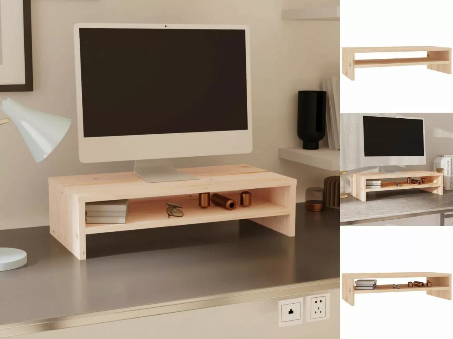 vidaXL TV-Schrank Monitorständer 50x24x13 cm Massivholz Kiefer günstig online kaufen