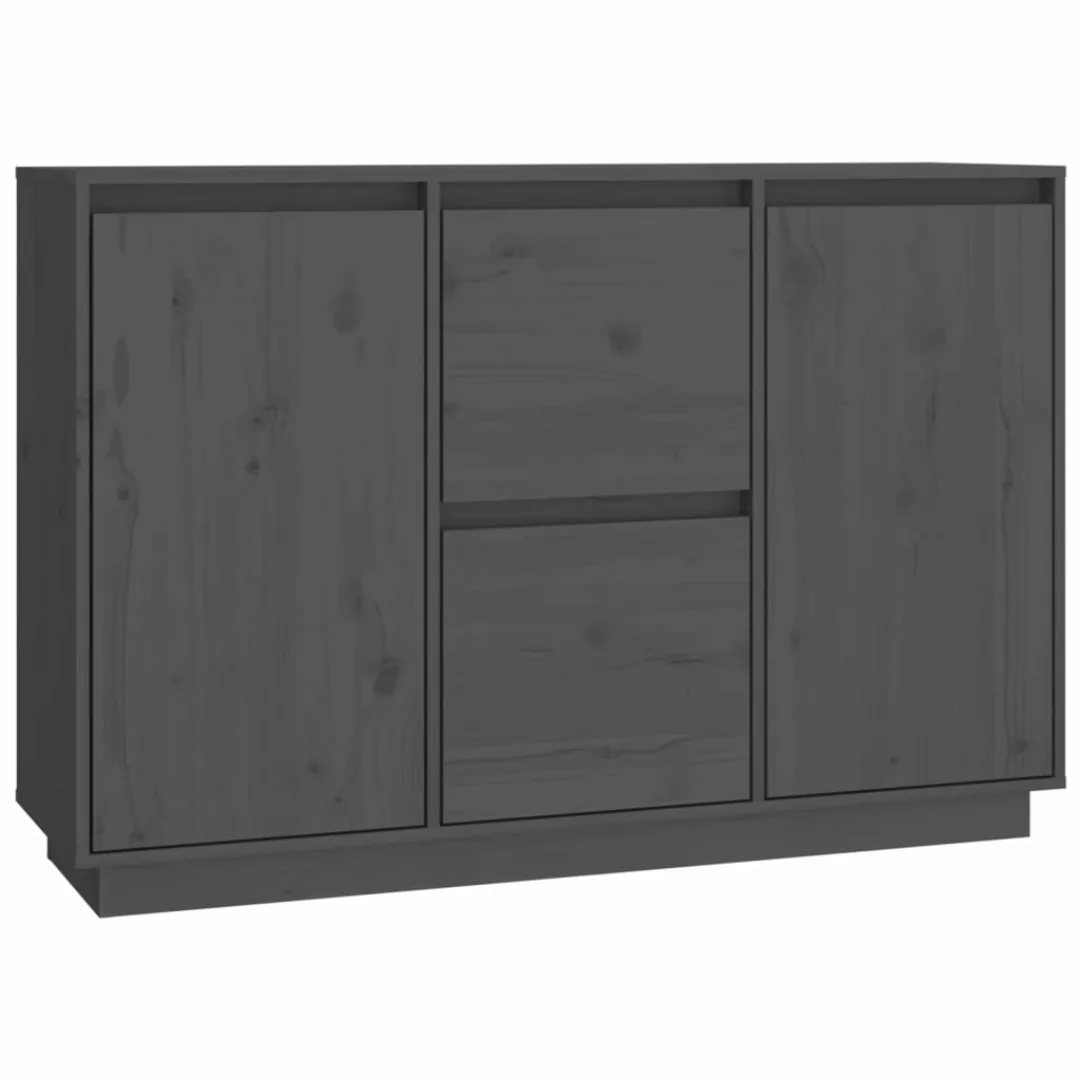 Vidaxl Sideboard Grau 111x34x75 Cm Massivholz Kiefer günstig online kaufen