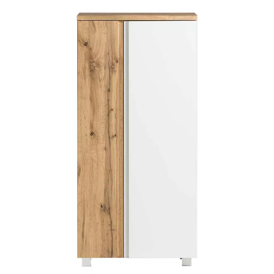 Badezimmermidischrank modern in Wildeichefarben und Weiß Made in Germany günstig online kaufen