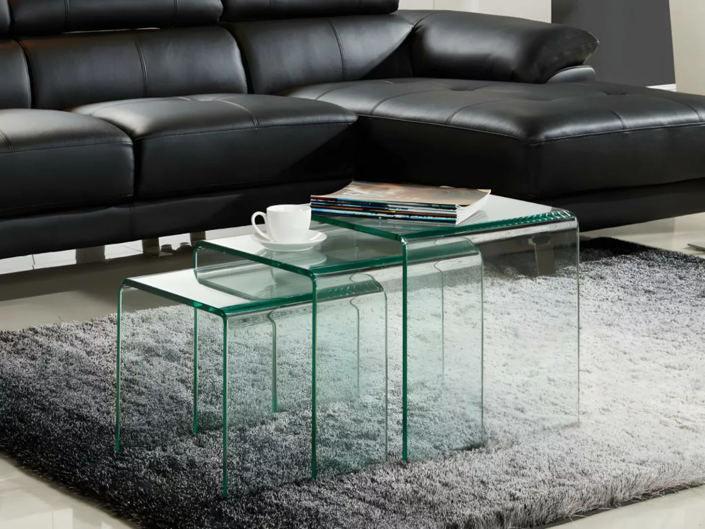 Beistelltisch 3er-Set - Glas Design - MINKA günstig online kaufen