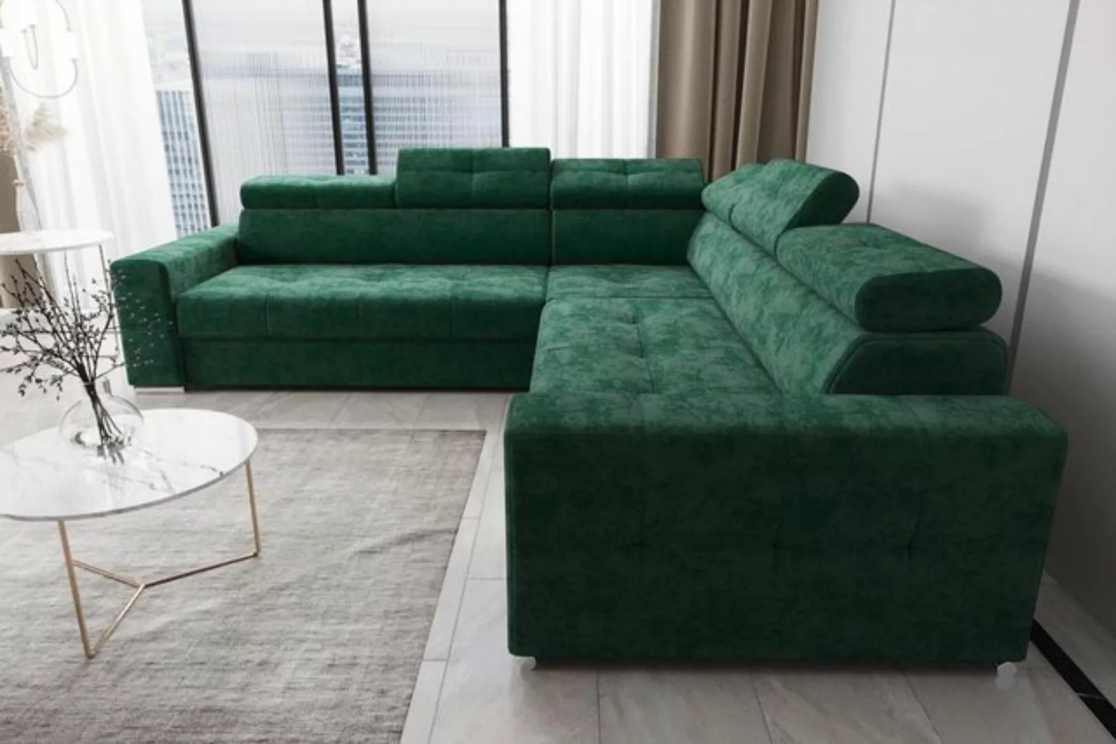 JVmoebel Ecksofa Wohnzimmer Textil Leder Luxus L Form Modern Ecksofa Couch, günstig online kaufen