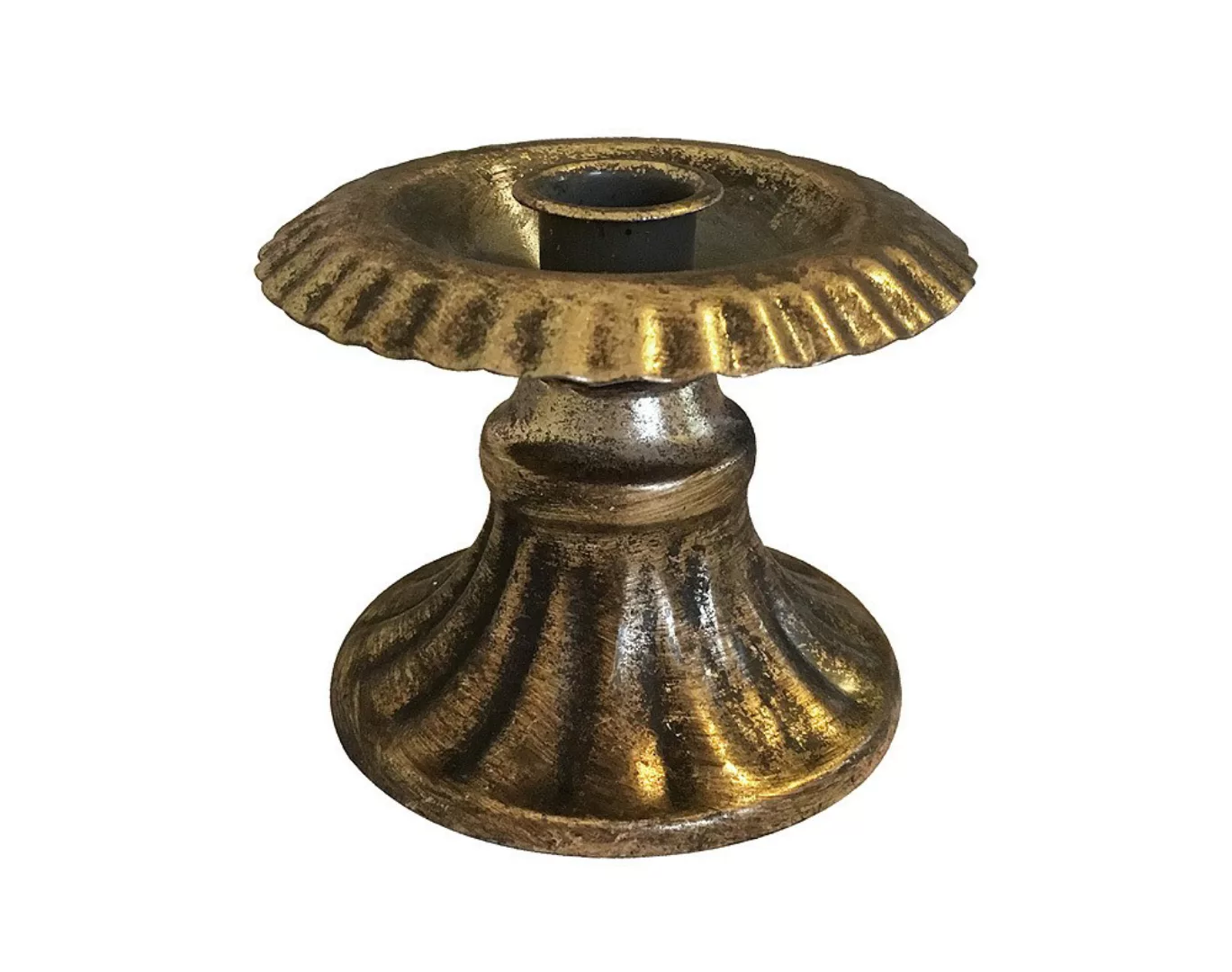 Kerzenhalter Kelch Antik-Stil Kerzenständer Metall gold patiniert 8,5cm günstig online kaufen