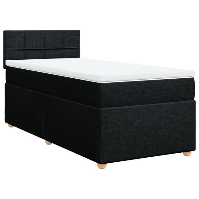 vidaXL Boxspringbett, Boxspringbett mit Matratze Schwarz 90x190 cm Stoff günstig online kaufen