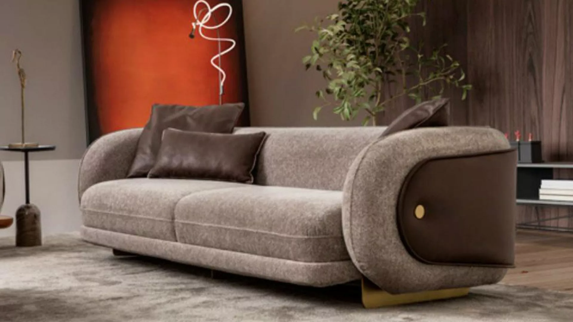 JVmoebel Sofa Wohnzimmer Textil Sofa 4 Sitzer Luxus Möbel Sitz Design Couch günstig online kaufen